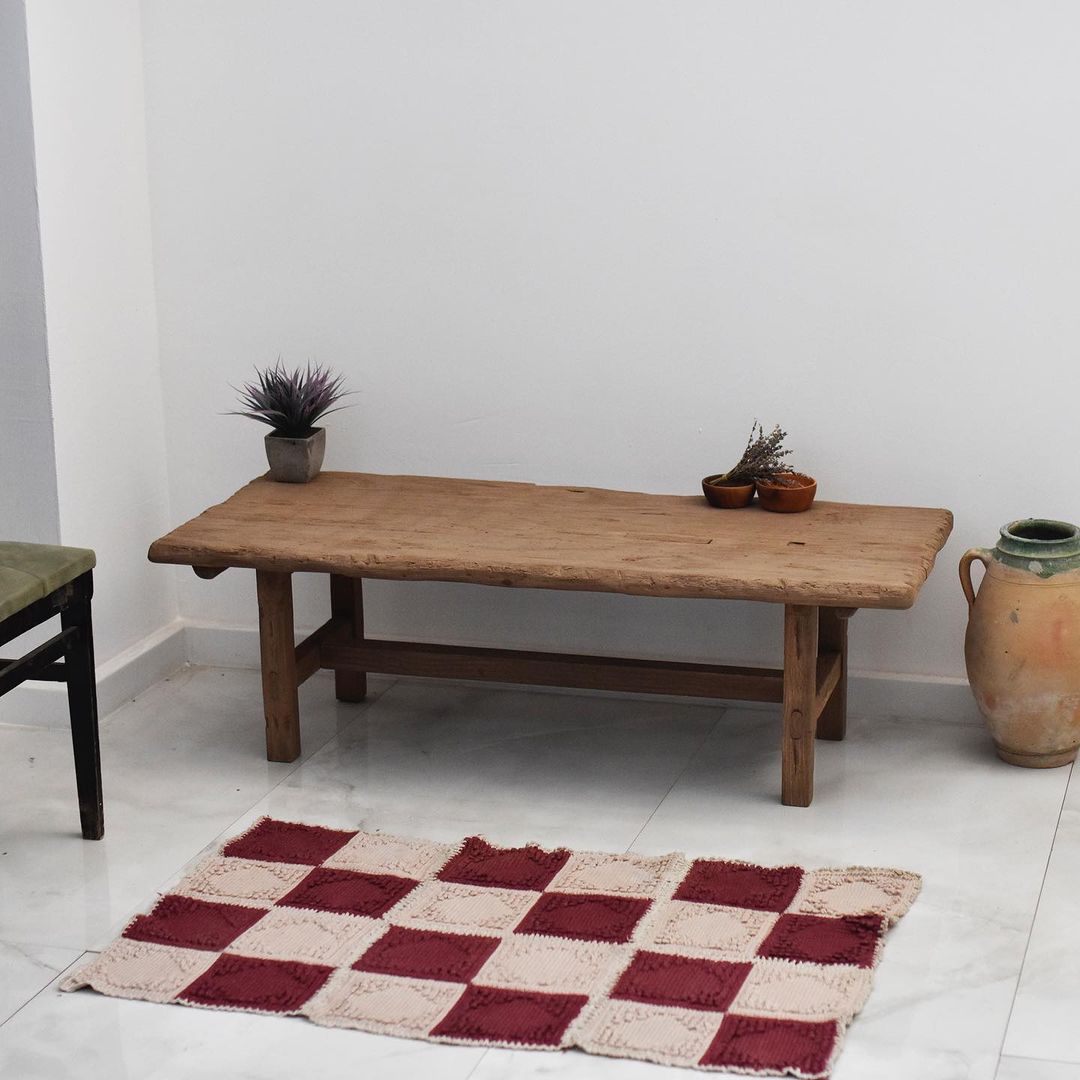 Rustic Wooden Coffee Table for Living Room, Farmhouse Reclaimed Barnwood Table