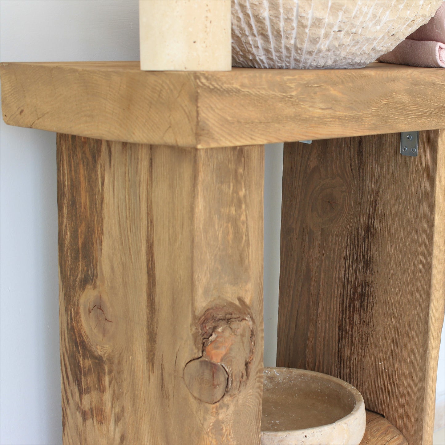 Rustic Solid Wood Bathroom Vanity, Real- Natural Wood Bathroom Vanities, Reclaimed Wood