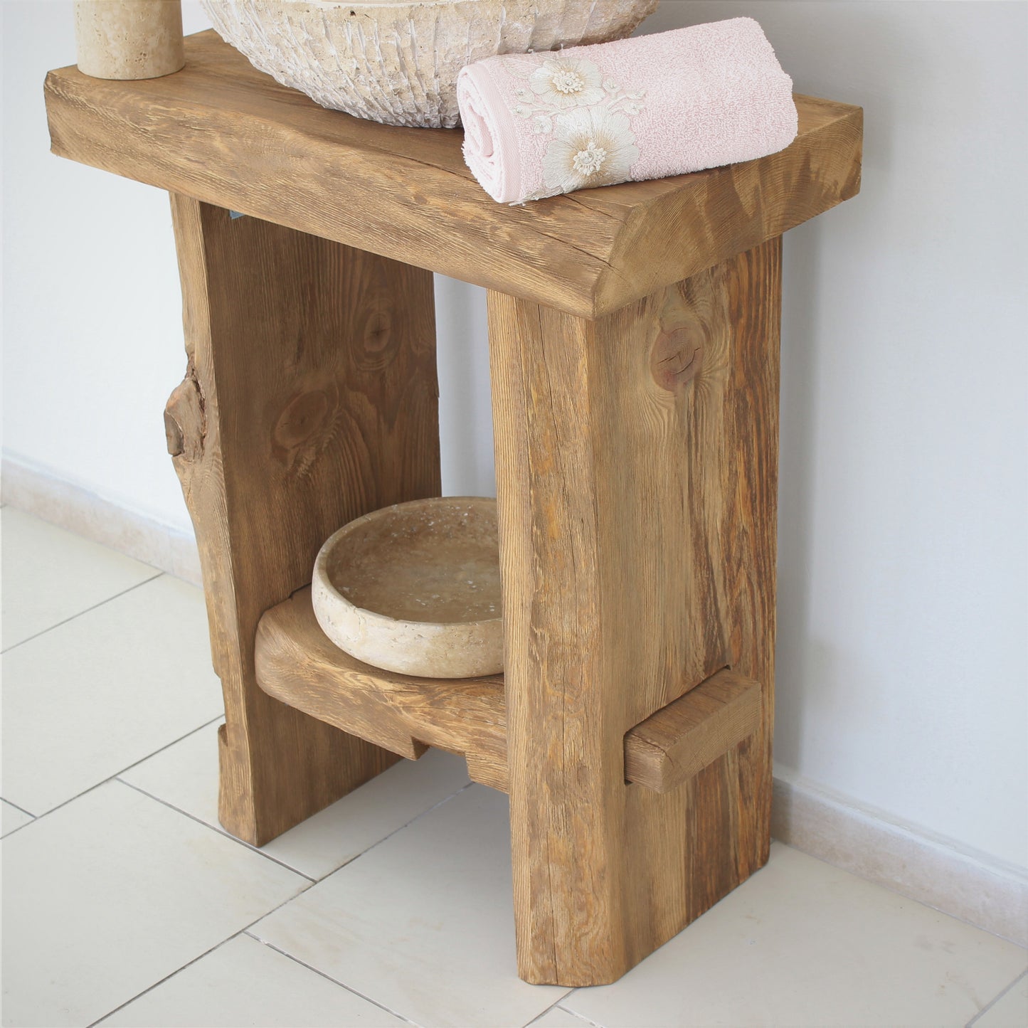 Rustic Solid Wood Bathroom Vanity, Real- Natural Wood Bathroom Vanities, Reclaimed Wood