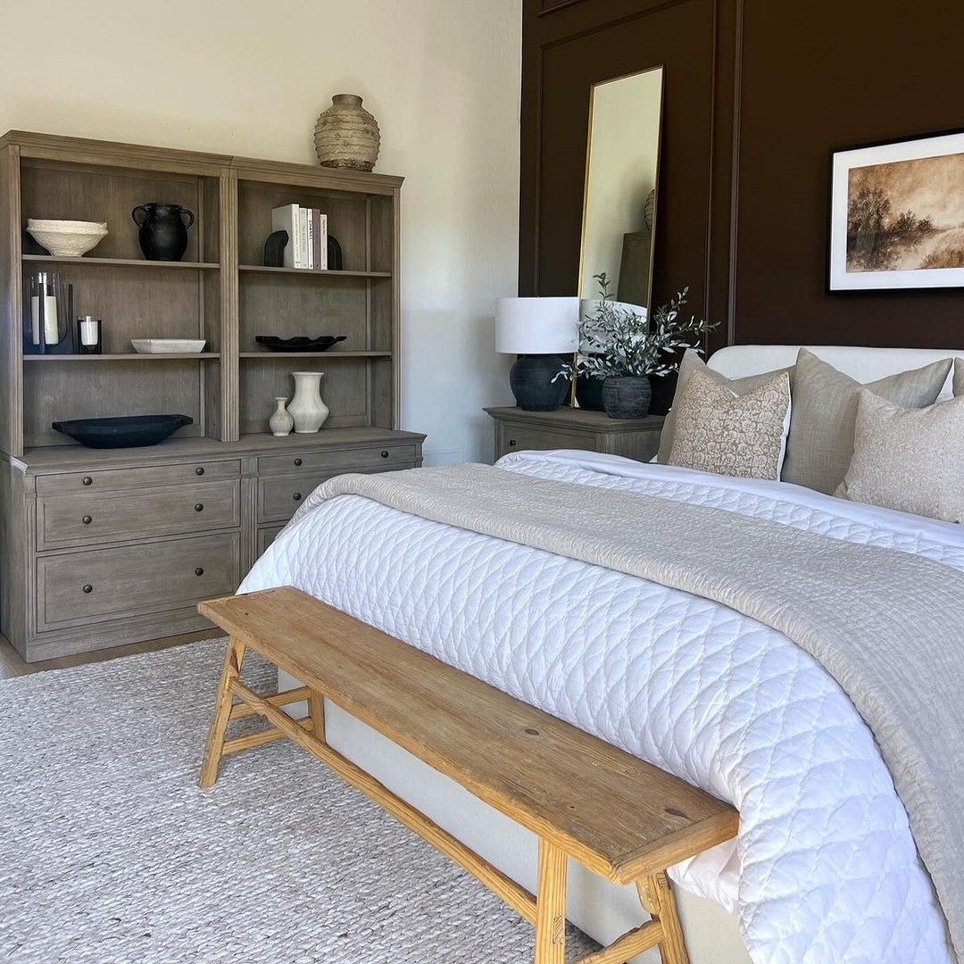 Wooden End Of Bed Bench, Wood Bedroom Bench, Modern Wood Bench, Solid Wood Bench