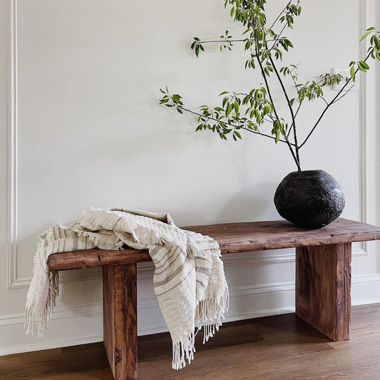Rustic Solid Wood Bench, Reclaimed Wood