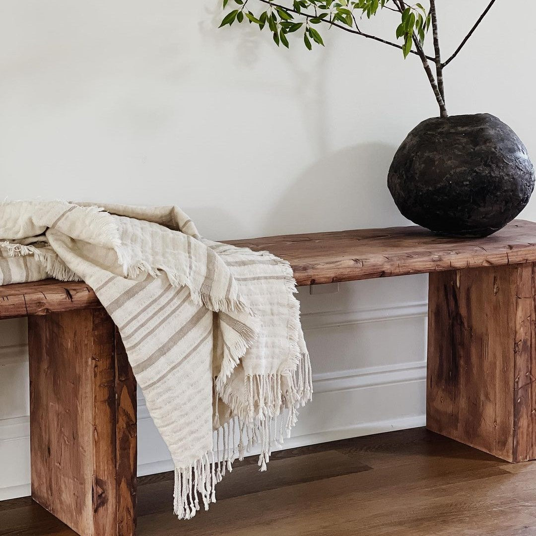Rustic Solid Wood Bench, Reclaimed Wood