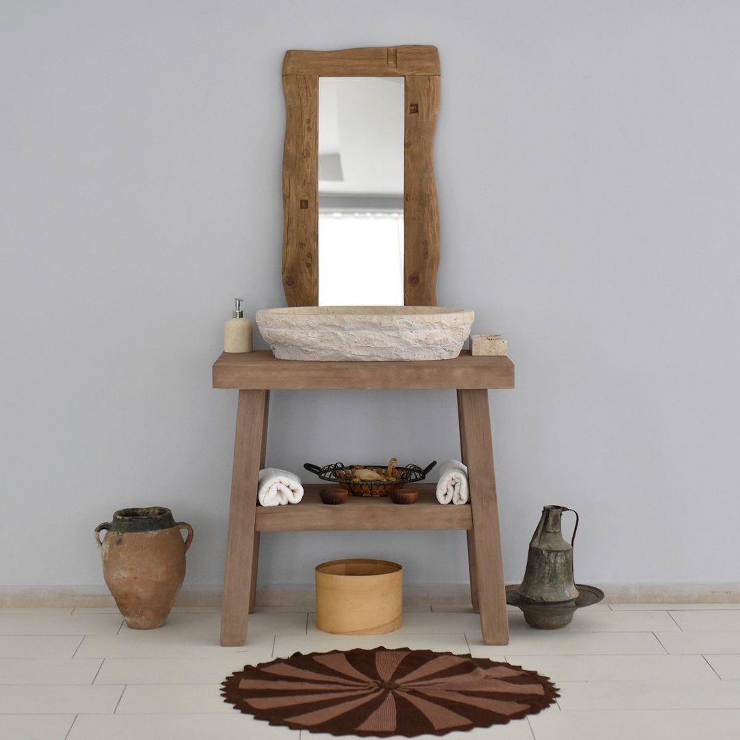 Rustic Solid Wood Bathroom Vanity, Real - Natural Wood Bathroom Vanities, Reclaimed Wood