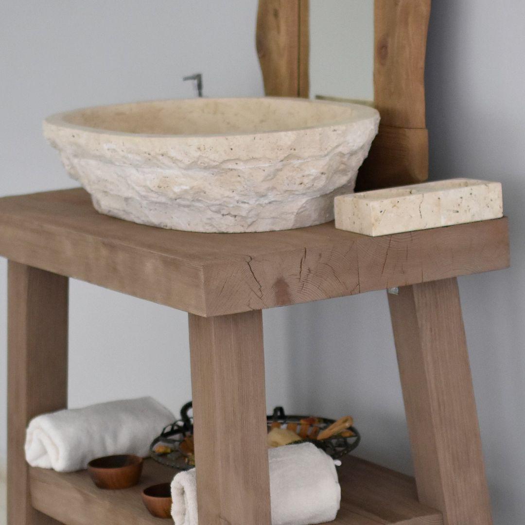 Rustic Solid Wood Bathroom Vanity, Real - Natural Wood Bathroom Vanities, Reclaimed Wood