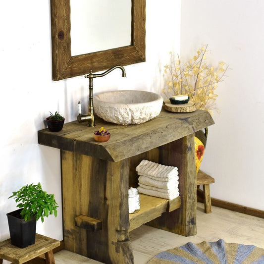 Solid Wood Bathroom Vanity, Reclaimed Wood Bathroom Vanity