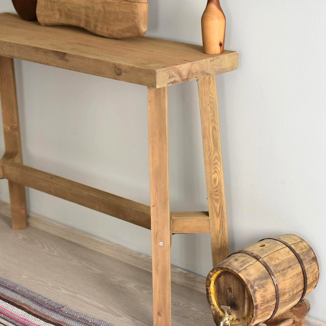 Mirrored Console Table, Unique Rustic Reclaimed Solid Wood, Custom Farmhouse Hallway Sofa Entrway Table Wooden Solid Foyer Entry Table