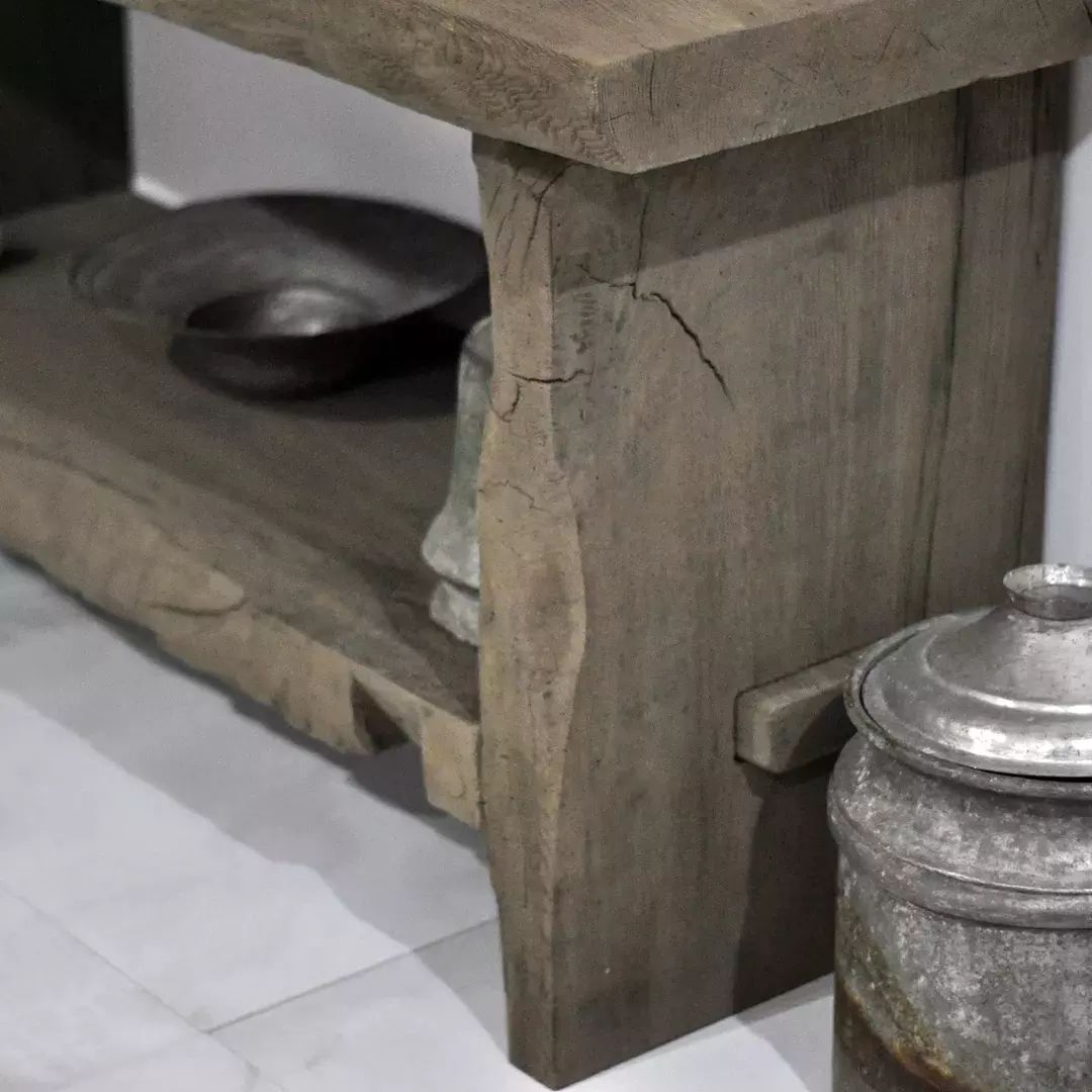 Rustic Wood Bathroom Vanity with Open Shelf, Reclaimed Wood, Farmhouse Style