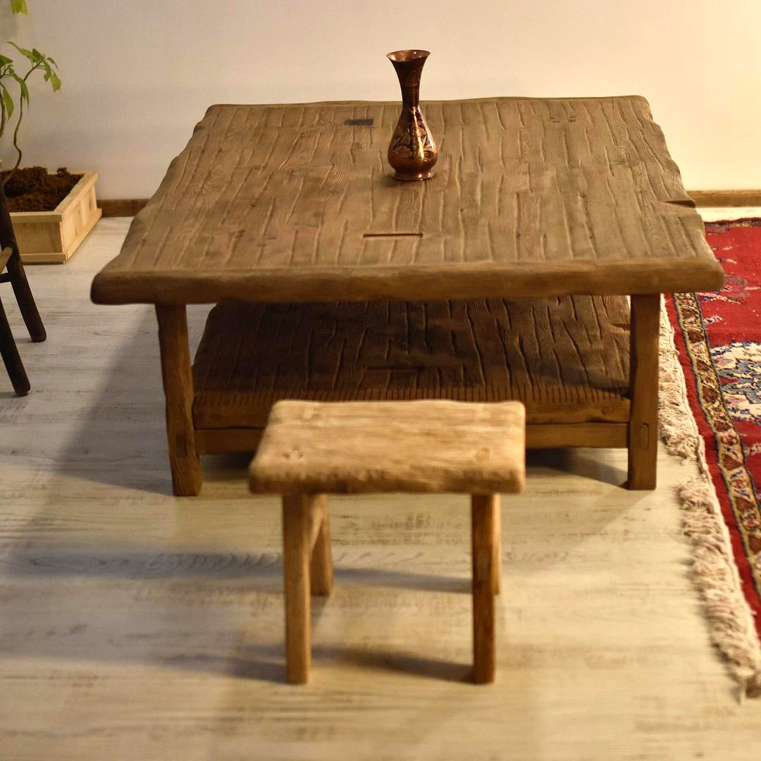 Large Wooden Coffee Table, Wood Reclaimed Coffee Table, Rectangular Wood Coffee Table