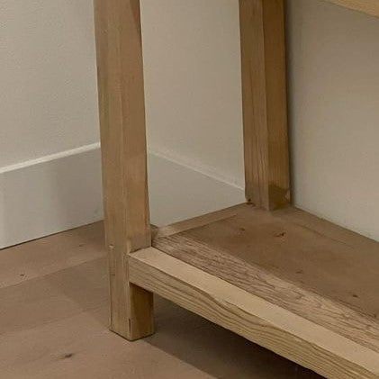 Rustic Wood Console Table With Drawers, Natural Solid Wood Console Table With Storage
