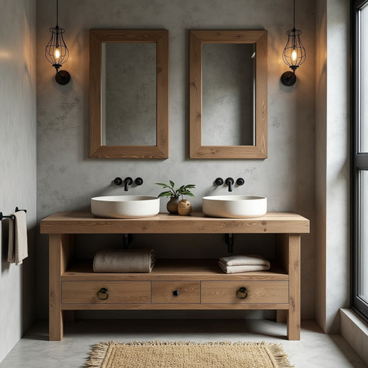 Wooden Bathroom Vanity With Drawers, Reclaimed Solid Wood