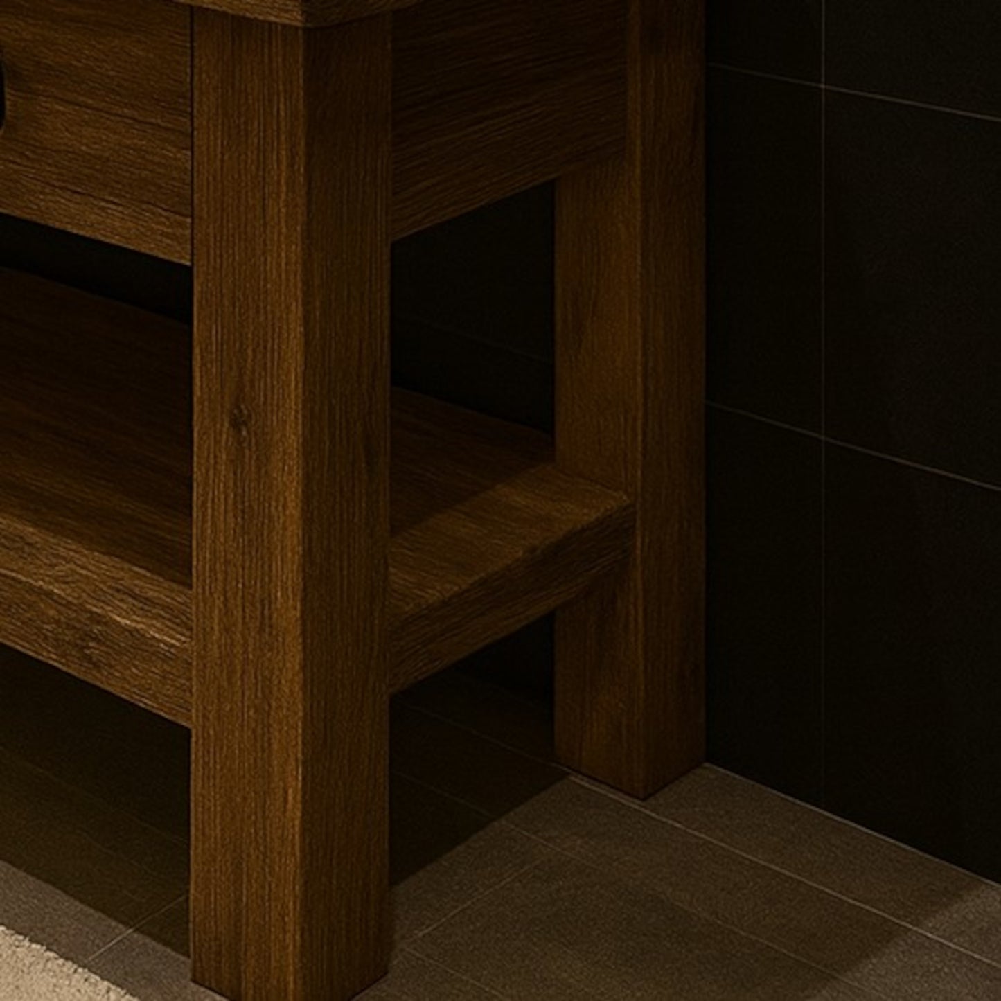 Wood Bathroom Vanity with 2 Drawers, Rustic Solid Wood Bathroom Vanities, Reclaimed Wood