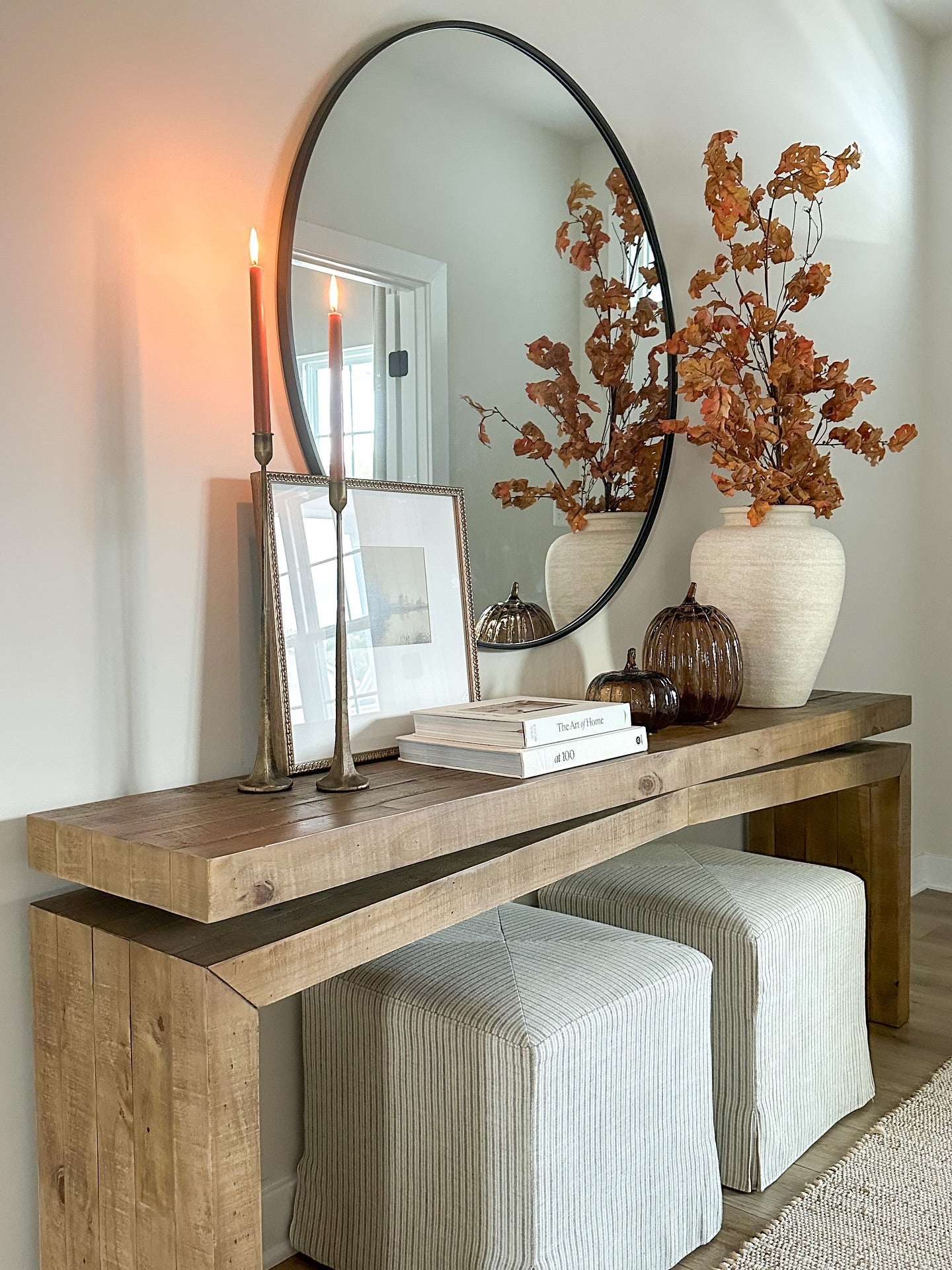 Rustic Wooden Console Table, Double Top, Reclaimed Solid Wood, Dresser Wood Table