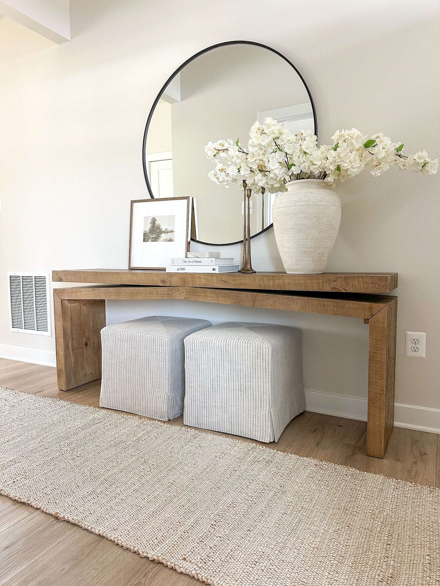 Rustic Wooden Console Table, Double Top, Reclaimed Solid Wood, Dresser Wood Table