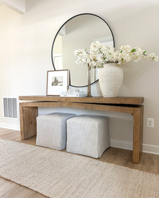 Rustic Wooden Console Table, Double Top, Reclaimed Solid Wood, Dresser Wood Table