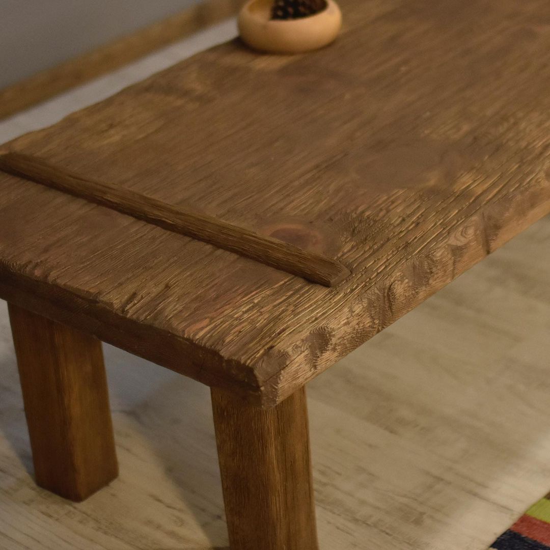 Wood Coffee Table, Rustic Coffee Table, Rectangle Dark Wood Coffee Table