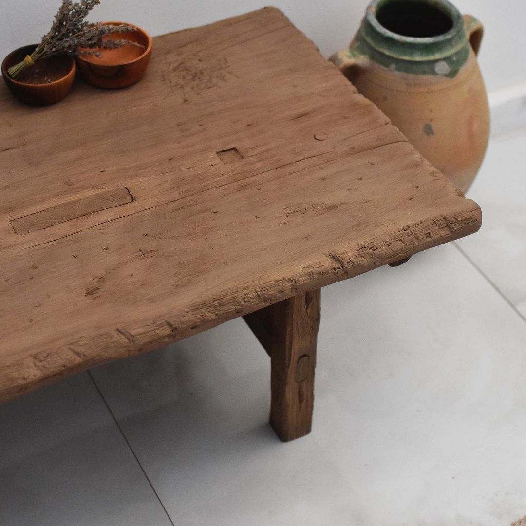 Rustic Wooden Coffee Table for Living Room, Farmhouse Reclaimed Barnwood Table