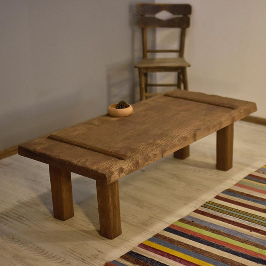 Wood Coffee Table, Rustic Coffee Table, Rectangle Dark Wood Coffee Table