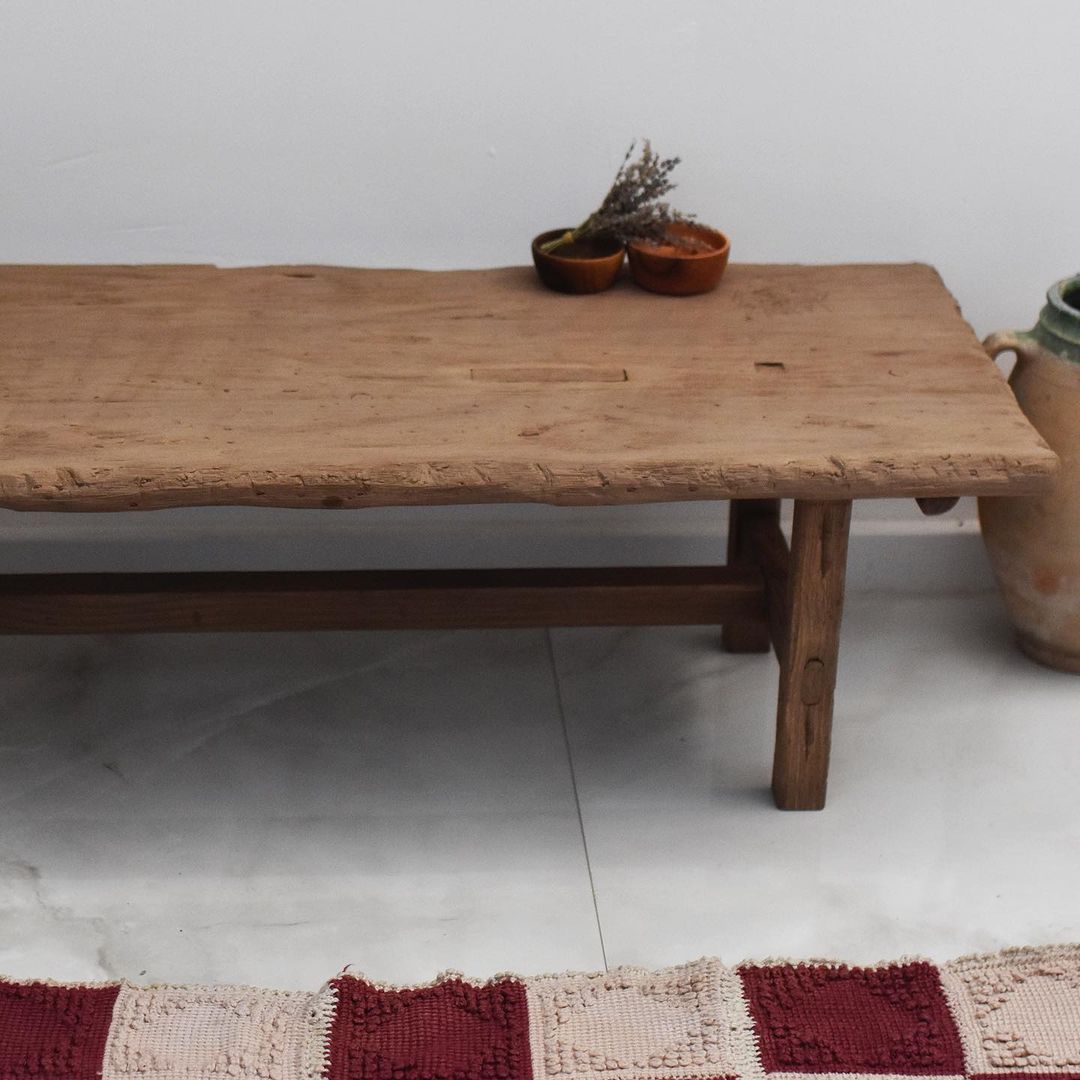 Rustic Wooden Coffee Table for Living Room, Farmhouse Reclaimed Barnwood Table