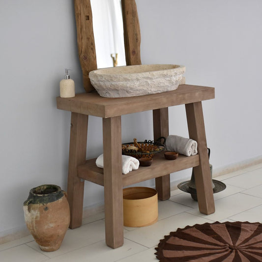 Rustic Solid Wood Bathroom Vanity, Real - Natural Wood Bathroom Vanities, Reclaimed Wood