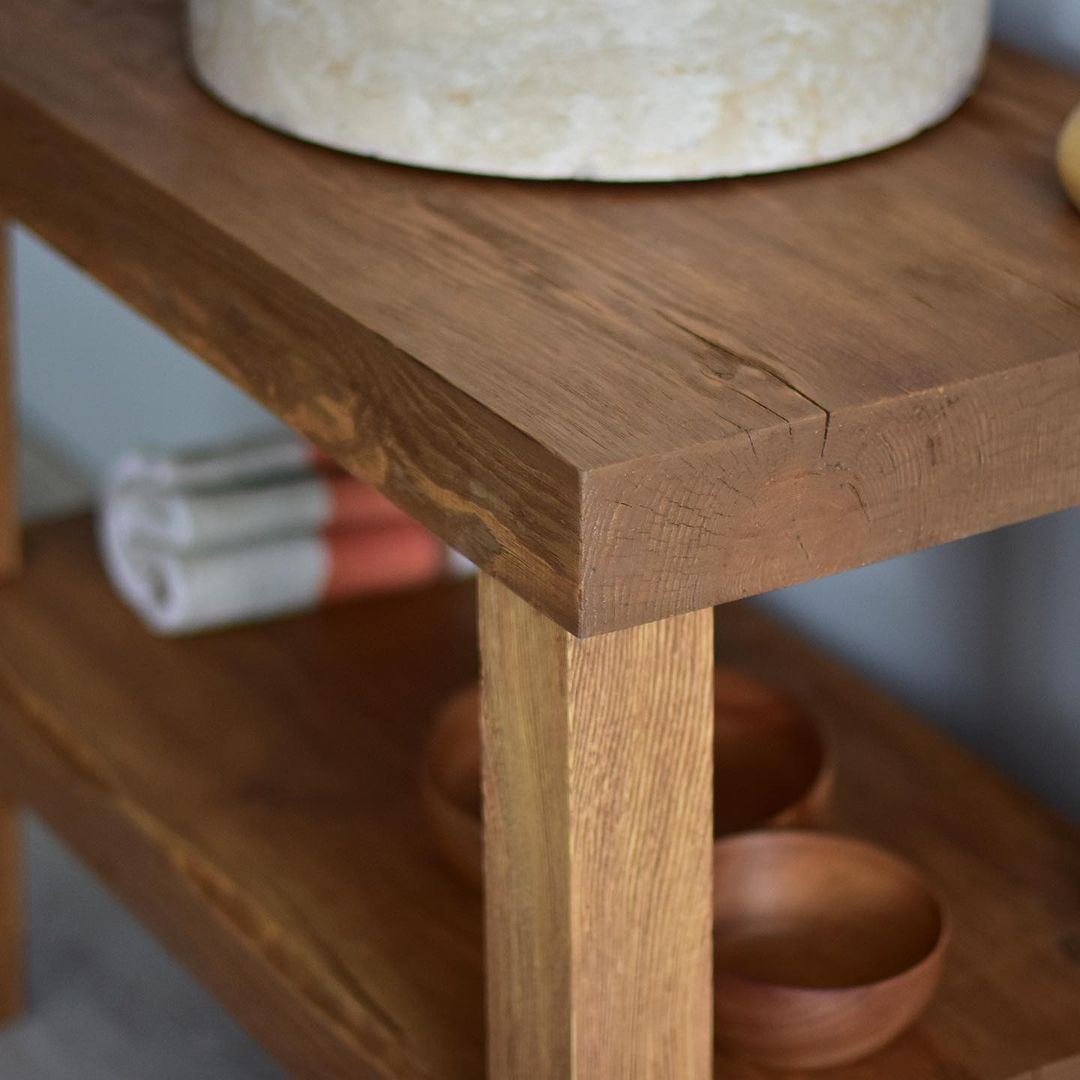 Handmade Rustic Bathroom Vanity, Reclaimed Wood Solid Bathroom Vanity, Handcrafted Live Edge