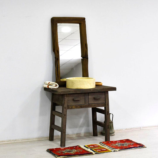 Wood Bathroom Vanity with Drawers, Rustic Solid Wood Bathroom Vanities