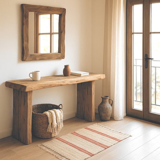 Rustic Wooden Console Table, Reclaimed Solid Wood, Dresser Table