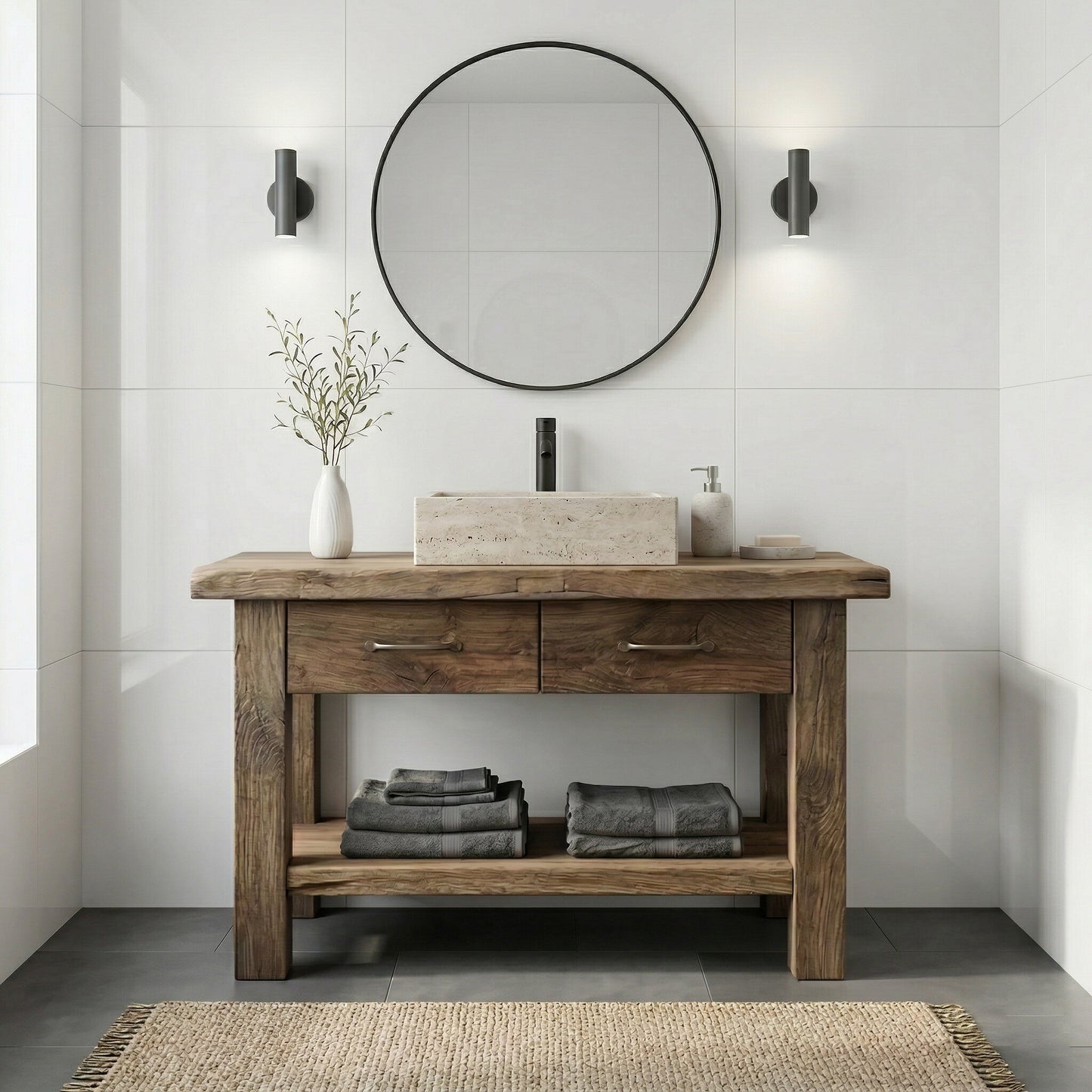 Rustic Reclaimed Wood Bathroom Vanity | Drwoodart