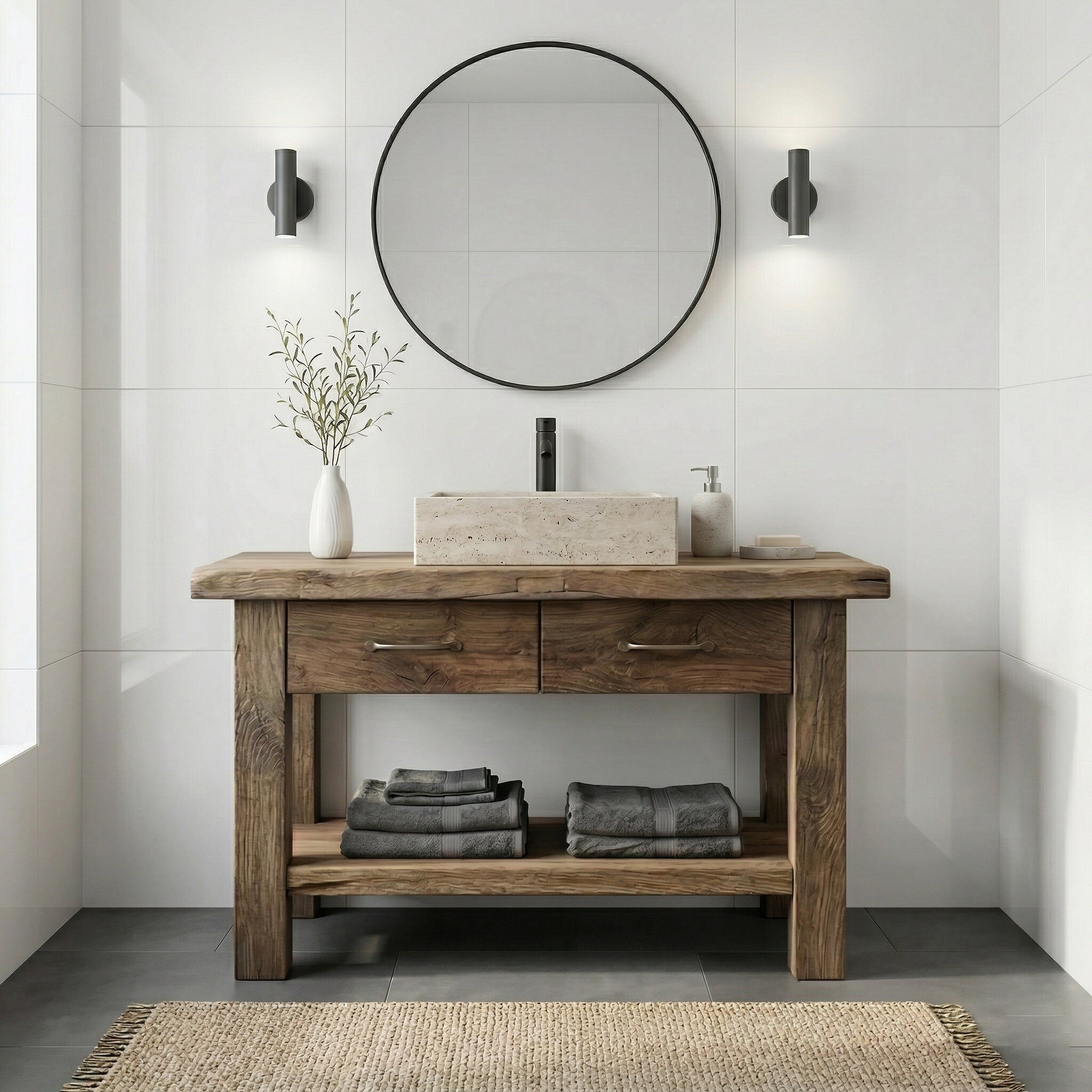 Rustic Reclaimed Wood Bathroom Vanity | Drwoodart
