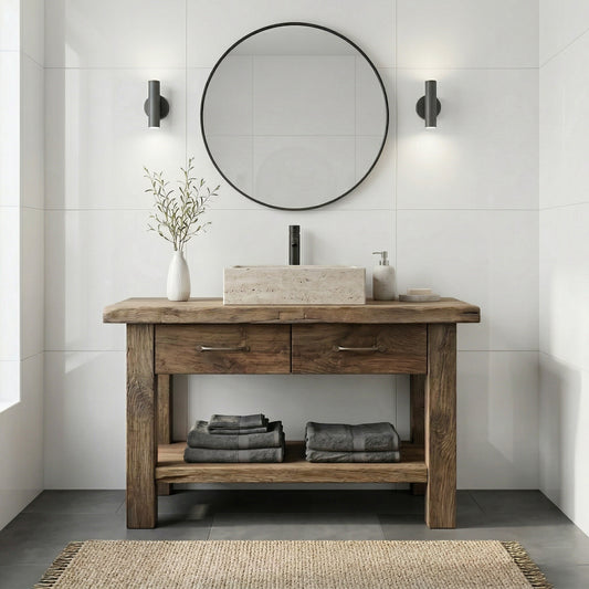 Rustic Reclaimed Wood Bathroom Vanity | Drwoodart