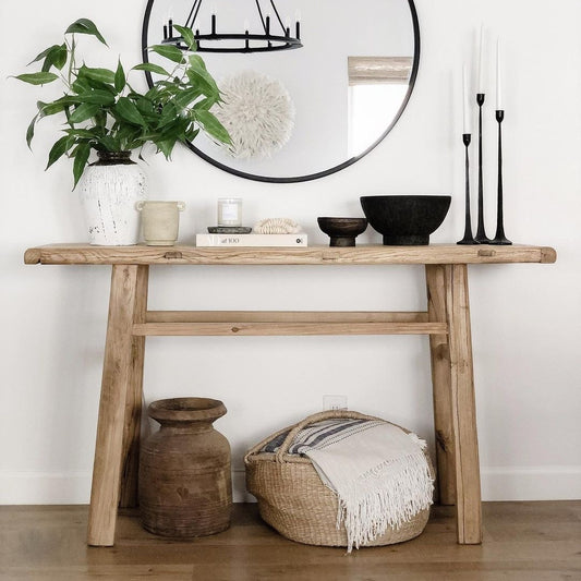 Farmhouse Console Table, Unique Rustic Reclaimed Wood, Custom Farmhouse Hallway Sofa Entry Entrway Wooden Solid Foyer Dresser Entry Table