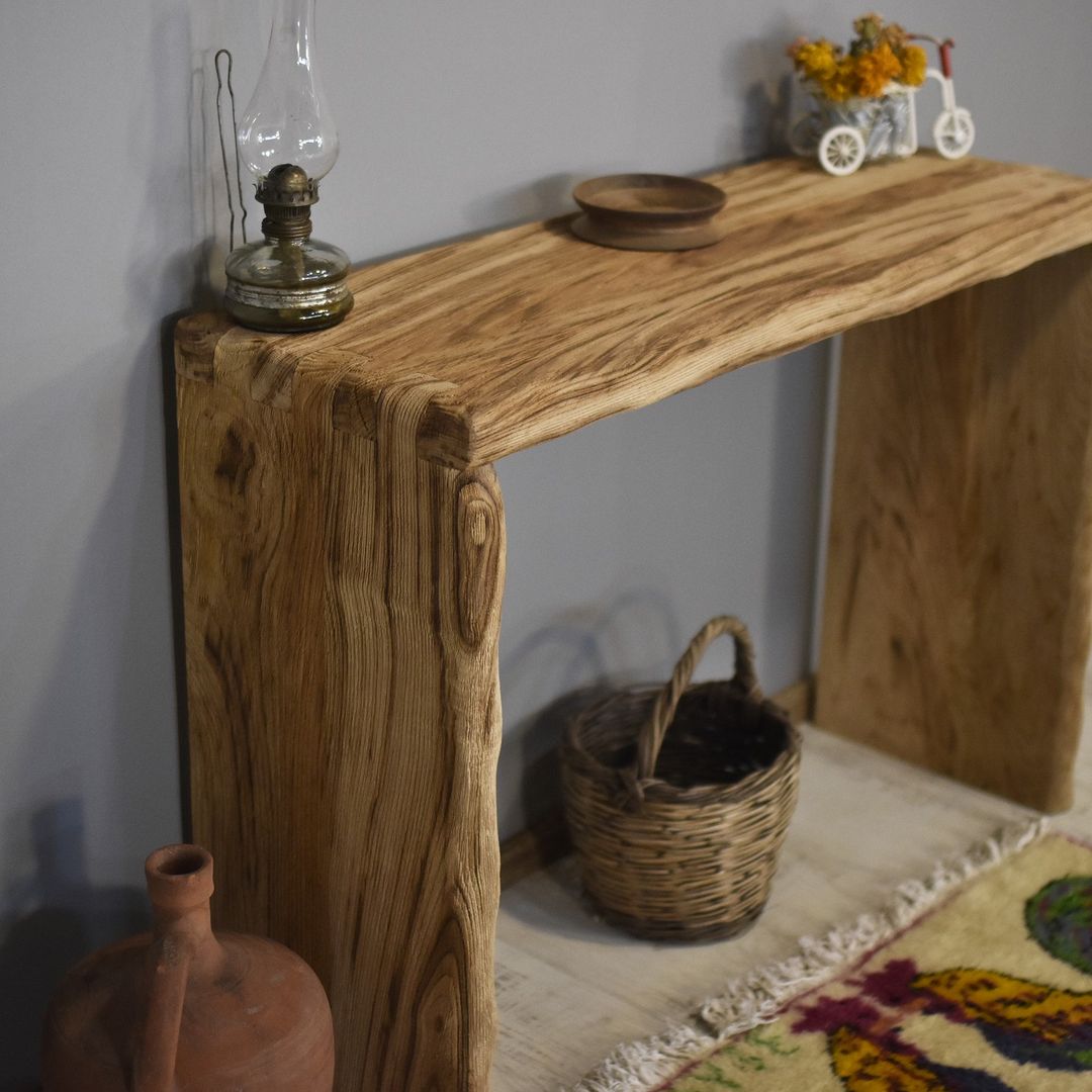 Burl Wood Console Table, Rustic Reclaimed Solid Wood, Custom Farmhouse Hallway Sofa Entrway Wooden Solid Foyer Dresser Entry Table