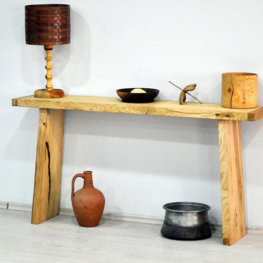 Wood Console Table, Unique Rustic Reclaimed Solid Wood, Custom Farmhouse Hallway Sofa Entrway Wooden Solid Foyer Dresser Entry Table