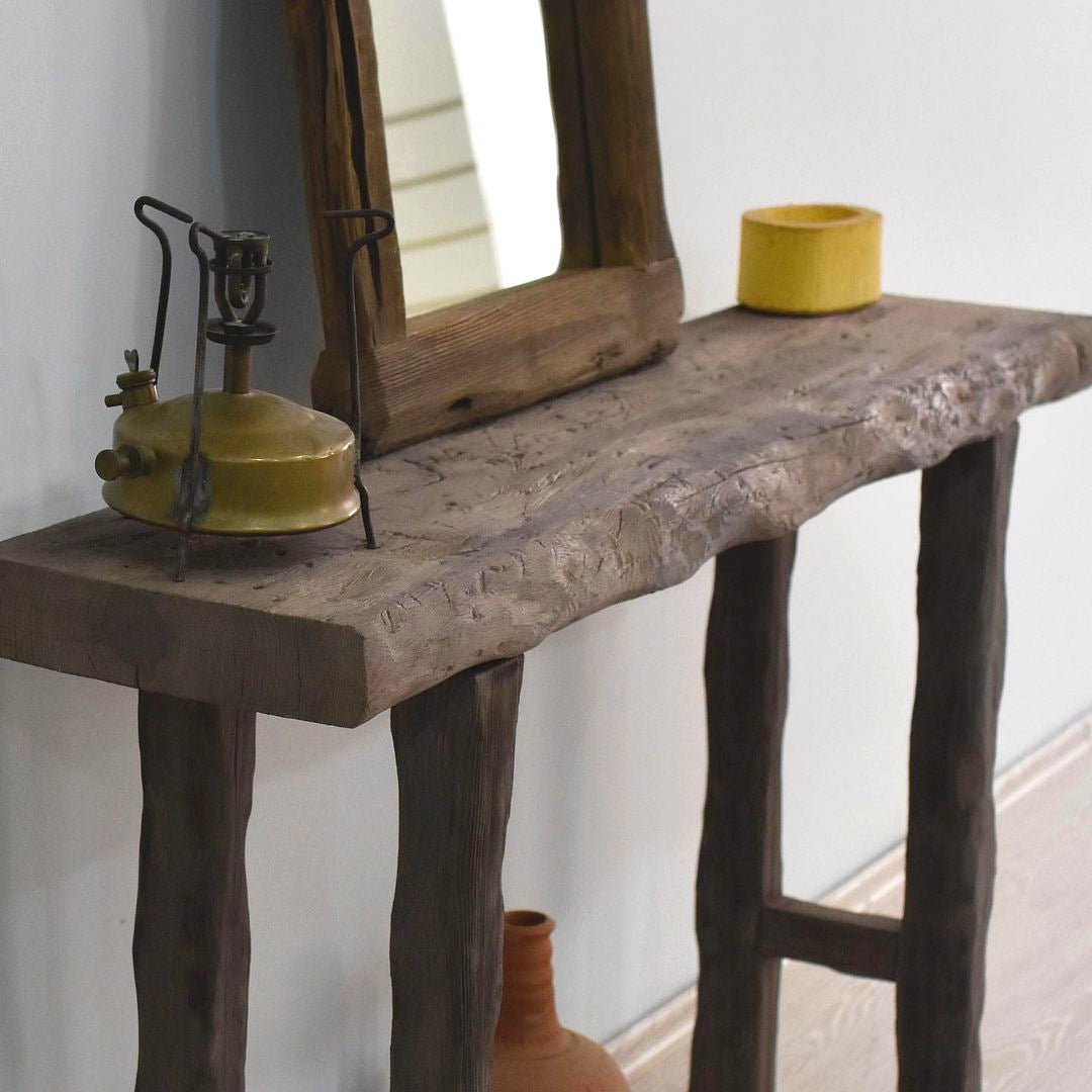 Solid Wood Console Table, Rustic Reclaimed Console Table, Custom Farmhouse Hallway Sofa Entrway Foyer Dresser Entry Table
