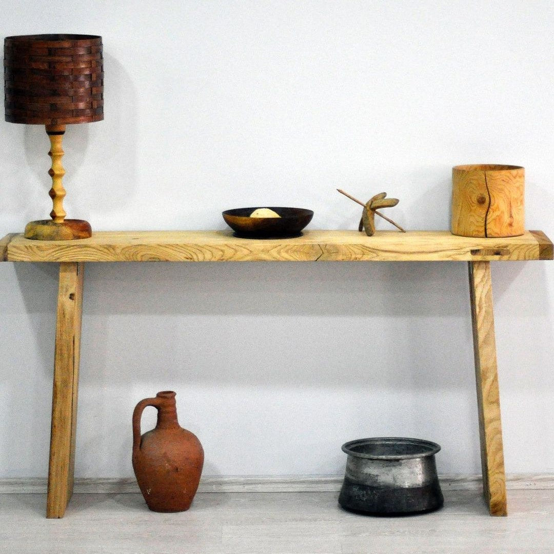 Wood Console Table, Unique Rustic Reclaimed Solid Wood, Custom Farmhouse Hallway Sofa Entrway Wooden Solid Foyer Dresser Entry Table