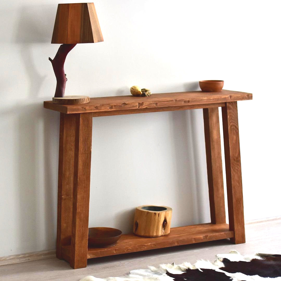Narrow Console Table, Outdoor Console Table, Reclaimed Solid Wood, Custom Farmhouse Hallway Sofa Entrway Wooden Solid Foyer Table
