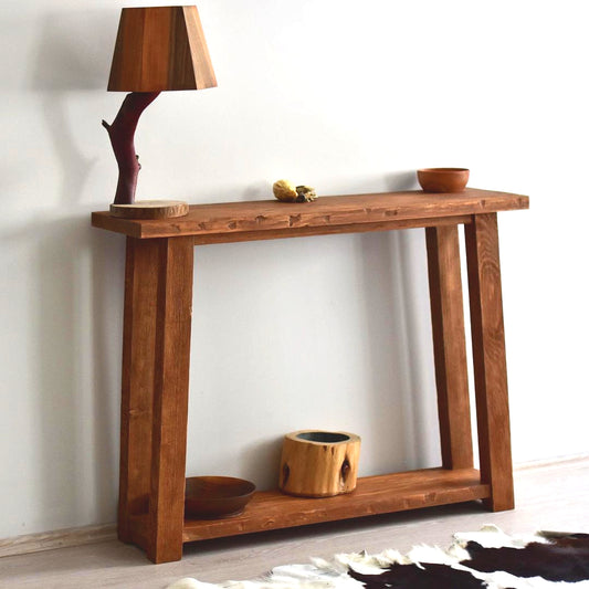 Narrow Console Table, Outdoor Console Table, Reclaimed Solid Wood, Custom Farmhouse Hallway Sofa Entrway Wooden Solid Foyer Table