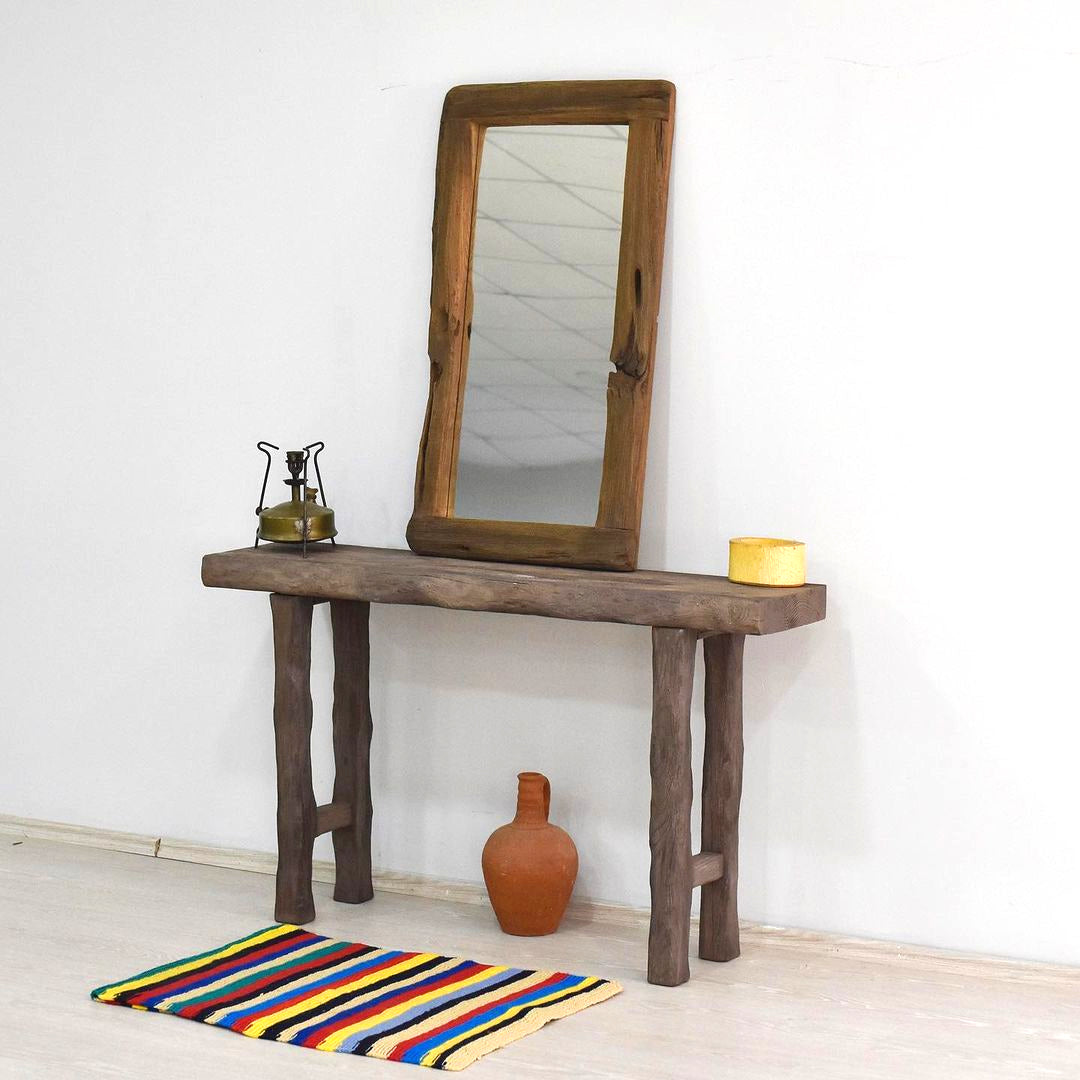 Solid Wood Console Table, Rustic Reclaimed Console Table, Custom Farmhouse Hallway Sofa Entrway Foyer Dresser Entry Table