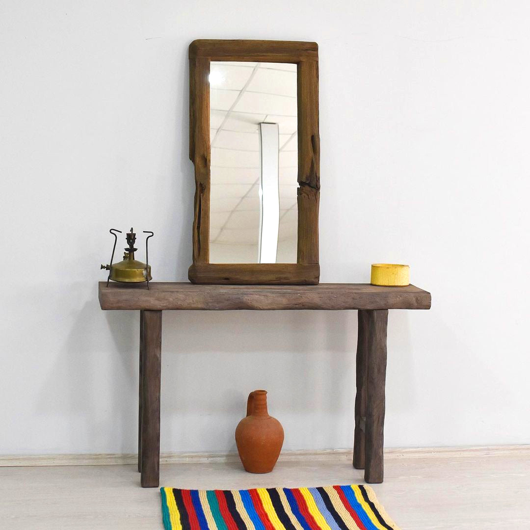 Solid Wood Console Table, Rustic Reclaimed Console Table, Custom Farmhouse Hallway Sofa Entrway Foyer Dresser Entry Table