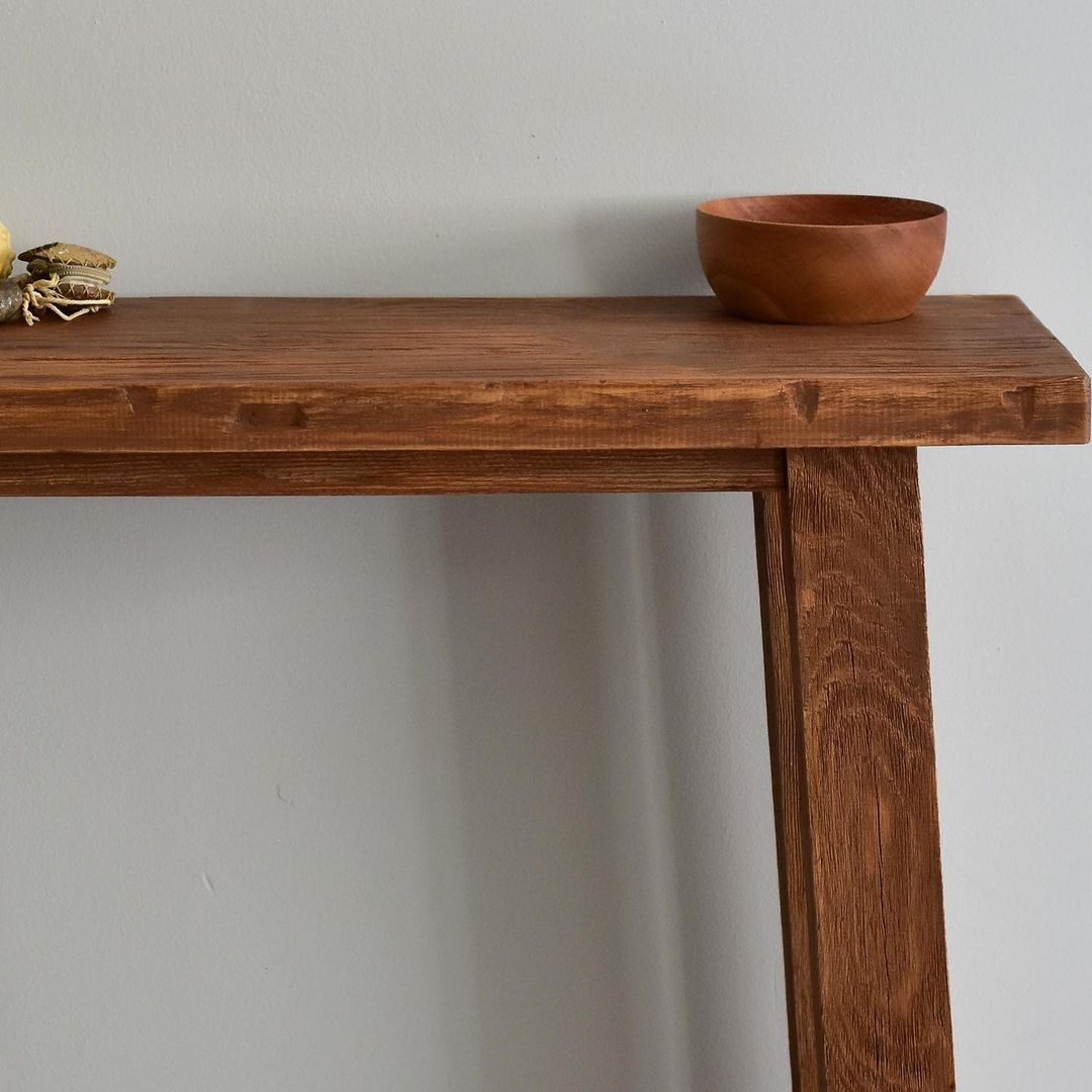 Narrow Console Table, Outdoor Console Table, Reclaimed Solid Wood, Custom Farmhouse Hallway Sofa Entrway Wooden Solid Foyer Table