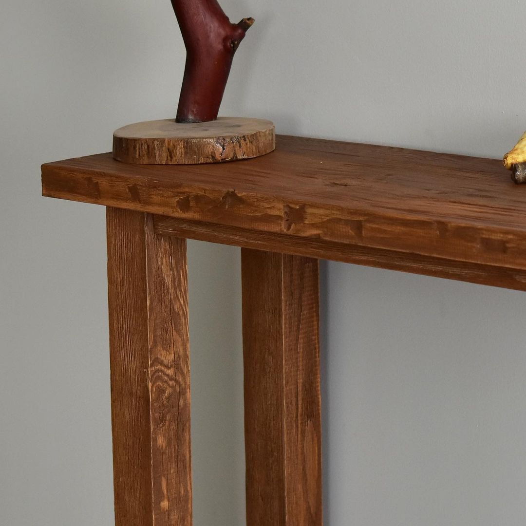 Narrow Console Table, Outdoor Console Table, Reclaimed Solid Wood, Custom Farmhouse Hallway Sofa Entrway Wooden Solid Foyer Table