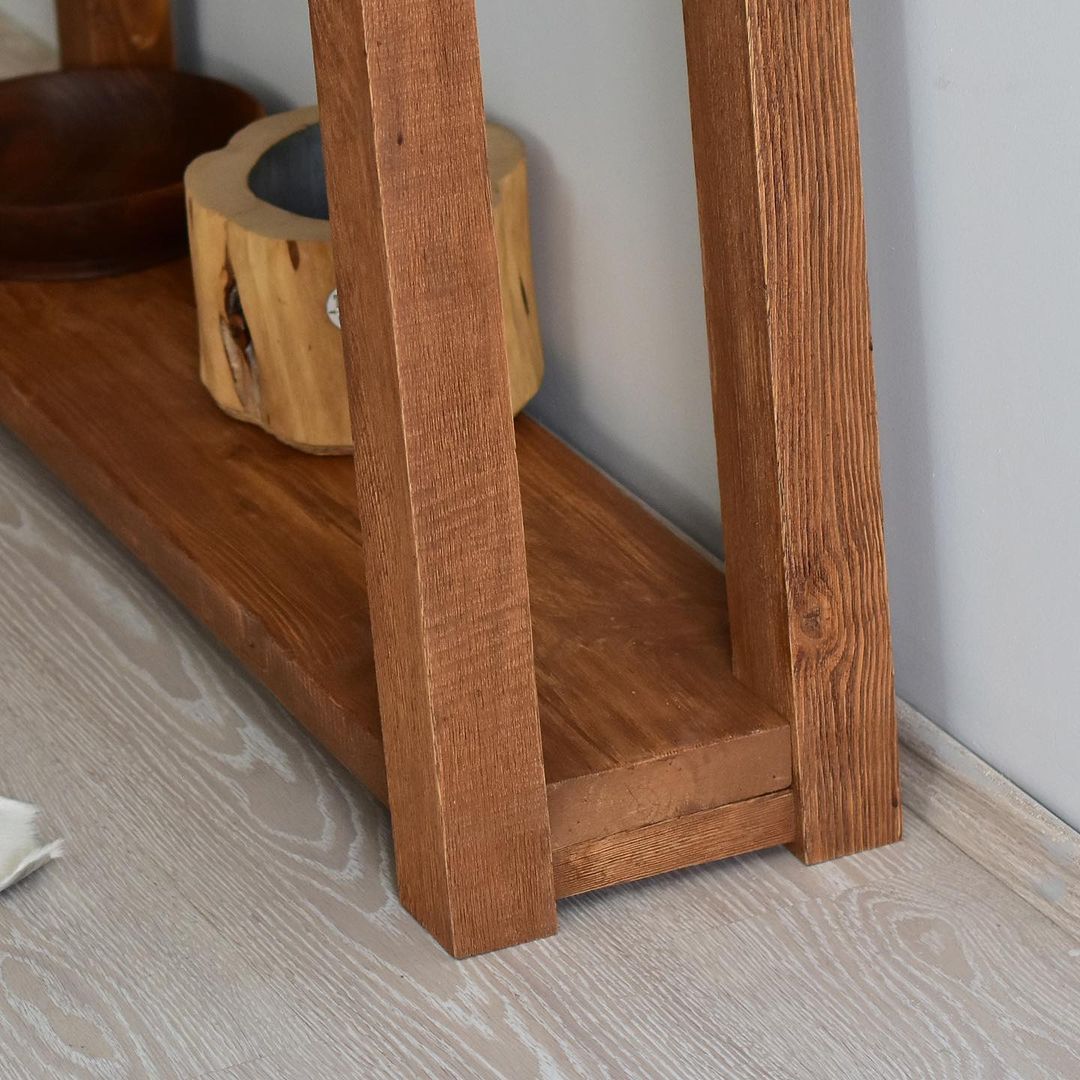 Narrow Console Table, Outdoor Console Table, Reclaimed Solid Wood, Custom Farmhouse Hallway Sofa Entrway Wooden Solid Foyer Table