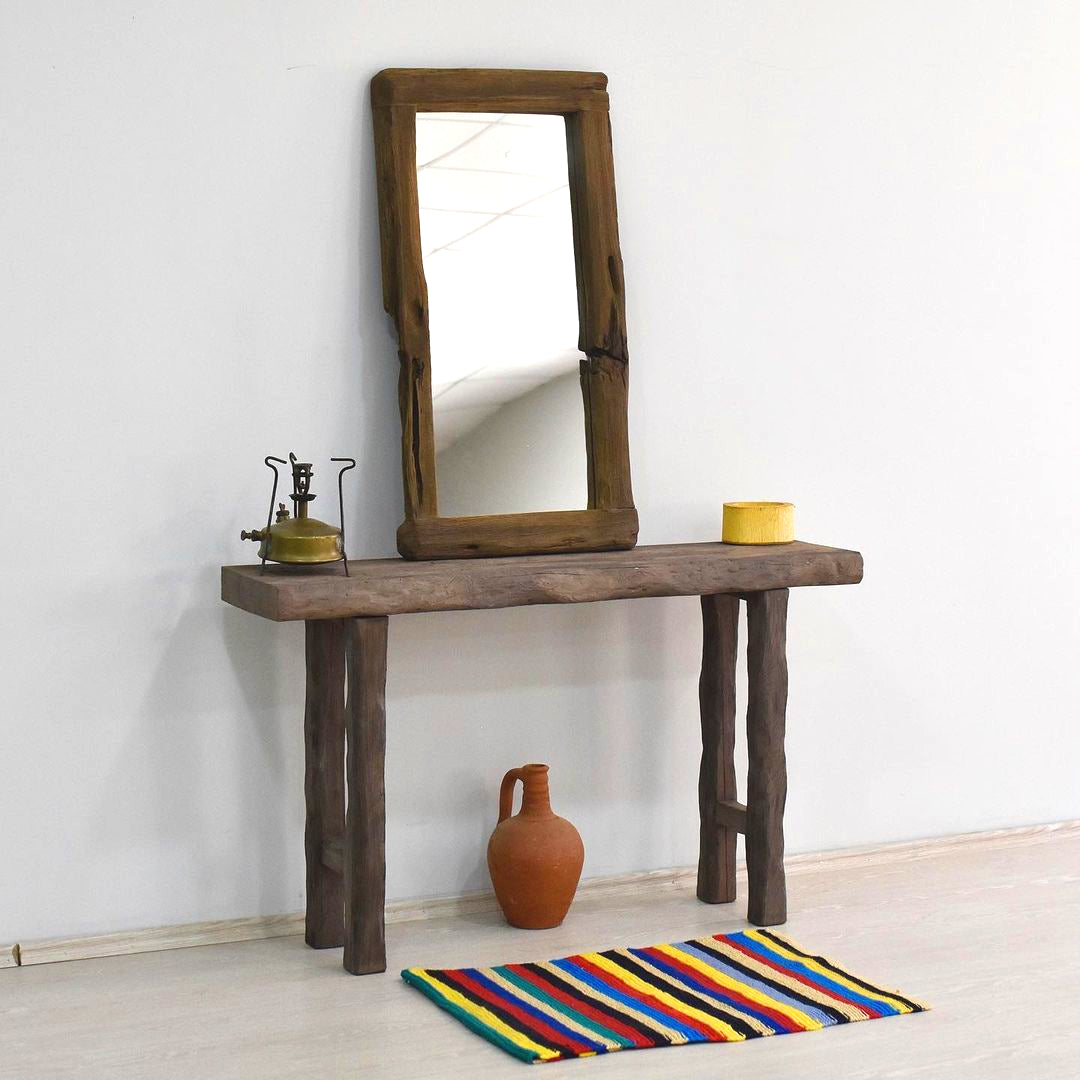 Solid Wood Console Table, Rustic Reclaimed Console Table, Custom Farmhouse Hallway Sofa Entrway Foyer Dresser Entry Table