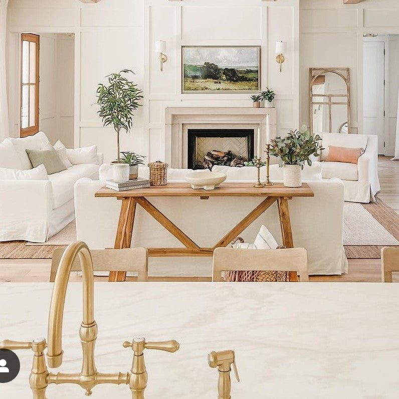 Long Wooden Console Table, Farmhouse Hallway Side Sofa Tall Table, Reclaimed Wood Dresser for Living Room