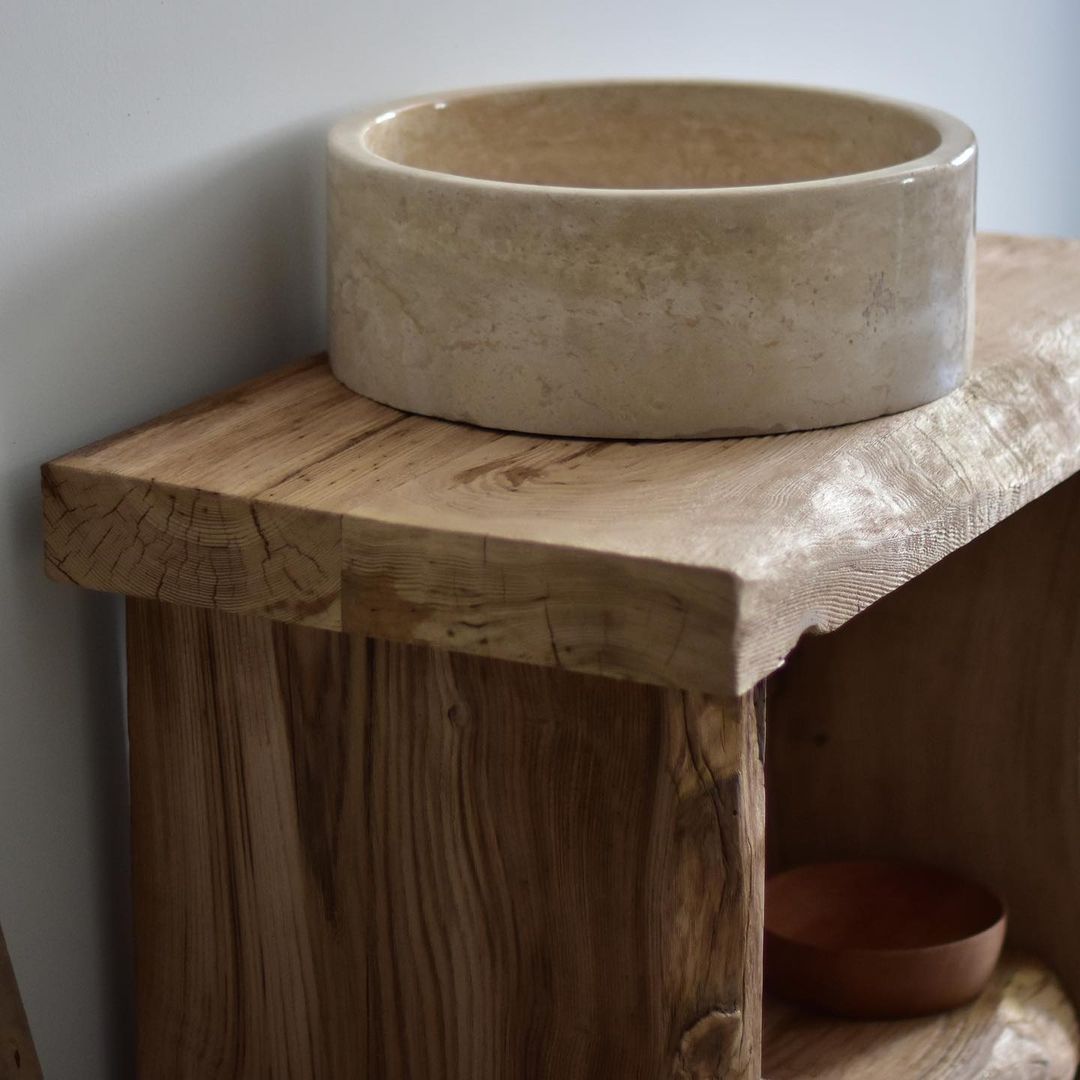 Rustic Wood Bathroom Vanity, Natural Wood Bathroom Vanity, Small Bathroom Vanity