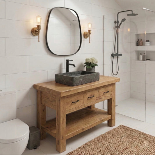 Rustic Bathroom Vanity Single Double Sink, Rustic Solid Wood Bathroom Vanities