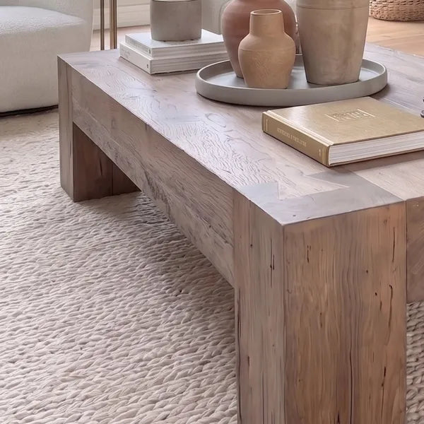 Chunky Rustic Solid Wood Plank Coffee Table
