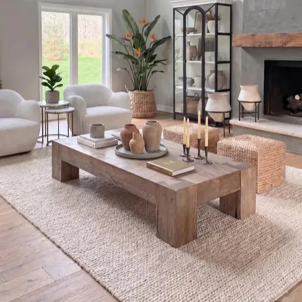 Chunky Rustic Solid Wood Plank Coffee Table