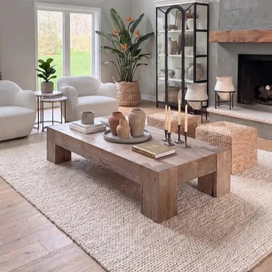 Chunky Rustic Solid Wood Plank Coffee Table