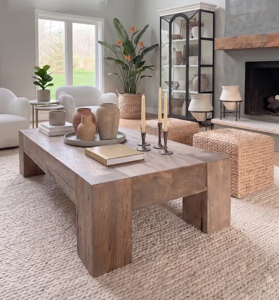 Chunky Rustic Solid Wood Plank Coffee Table