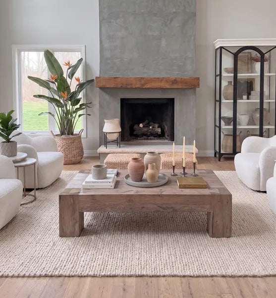 Chunky Rustic Solid Wood Plank Coffee Table